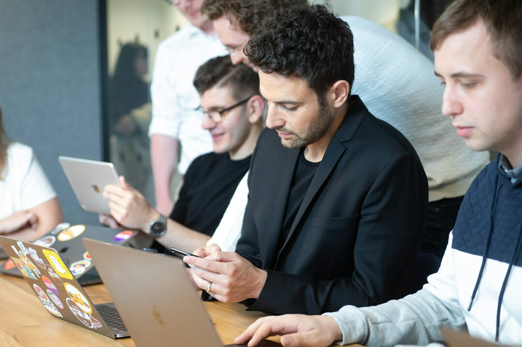corporate team using ai software